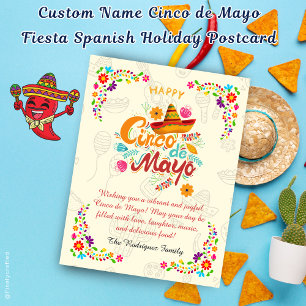 Aangepaste naam Cinco de Mayo Fiesta Spanish Holid Briefkaart