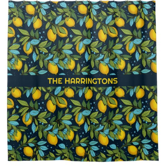 Aangepaste naam Citroenpatroon Douchegordijn (Voorkant)
