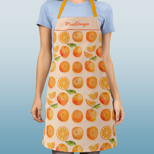 Aangepaste naam Citrus Oranje Pattern Schort