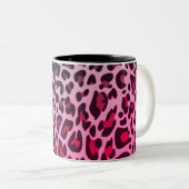 Aangepaste naam Classic Leopard Print Design Brook Tweekleurige Koffiemok (Voorkant rechts)