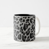 Aangepaste naam Classic Leopard Print Design Valen Tweekleurige Koffiemok (Voorkant rechts)