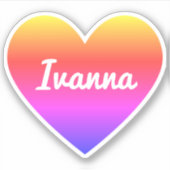 Aangepaste naam Classic Rainbow Ombre Gradient Hea Sticker (Voorkant)