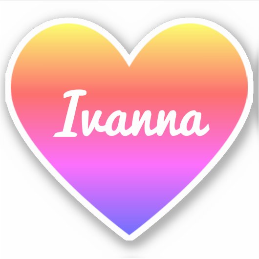 Aangepaste naam Classic Rainbow Ombre Gradient Hea Sticker (Voorkant)