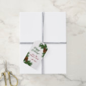 Aangepaste naam Classy Pinecones Pine Branches Hol Cadeaulabel (Met Touw)