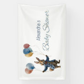 Aangepaste naam Clever konijn met ballonnen Spandoek (Verticaal)