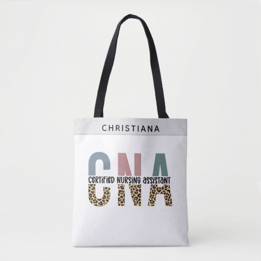 Aangepaste naam CNA Gecertificeerde verpleegkundig Tote Bag (Voorkant)
