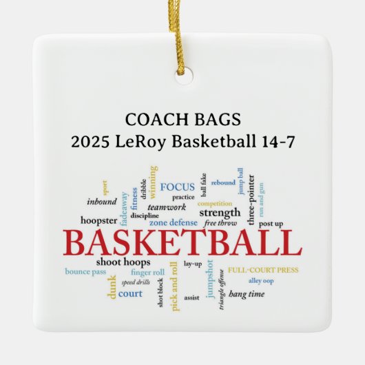 Aangepaste naam Coach Woordwolk Keramisch Ornament (Voorkant)