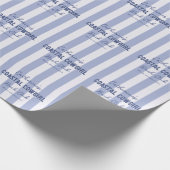 Aangepaste naam Coastal Cowgirl Blauw Witte Strepe Cadeaupapier (Hoek)