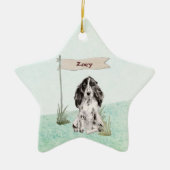 Aangepaste Naam Cocker Spaniel Huisdier Hond Keramisch Ornament (Voorkant)