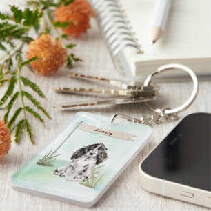 Aangepaste Naam Cocker Spaniel Huisdier Hond Sleutelhanger