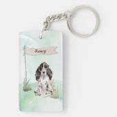 Aangepaste Naam Cocker Spaniel Huisdier Hond Sleutelhanger (achterkant)