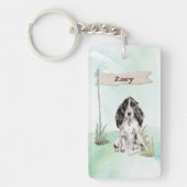 Aangepaste Naam Cocker Spaniel Huisdier Hond Sleutelhanger (Voorkant)
