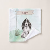 Aangepaste naam Cocker Spaniel Pet Dog Bad Handdoek (Wasdoekje)