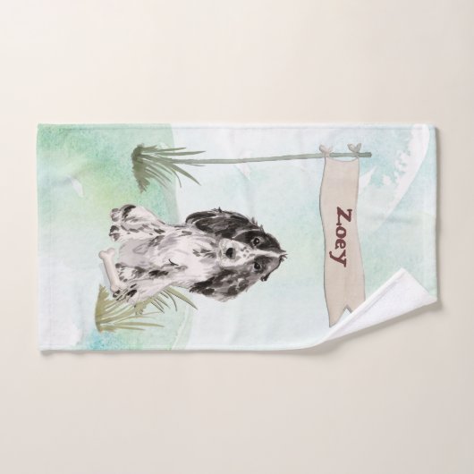 Aangepaste naam Cocker Spaniel Pet Dog Bad Handdoek (Handdoek)