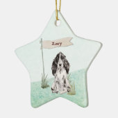 Aangepaste naam Cocker Spaniel Pet Dog Keramisch Ornament (Links)