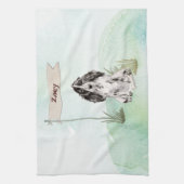 Aangepaste naam Cocker Spaniel Pet Dog Theedoek (Verticaal)