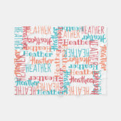 Aangepaste naam Collage Turquoise Sinaasappel Fleece Deken (Voorkant (Horizontaal))