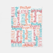 Aangepaste naam Collage Turquoise Sinaasappel Fleece Deken (Voorkant)