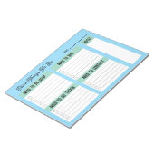 Aangepaste naam collega cadeau checklist notitieblok (Schuin)