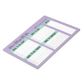 Aangepaste naam collega cadeau checklist notitieblok (Schuin)