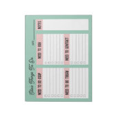 Aangepaste naam collega cadeau checklist notitieblok (Linkerzijde)