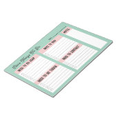 Aangepaste naam collega cadeau checklist notitieblok (Schuin)