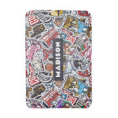 Aangepaste naam College Comics Patroon Badmat (Voorkant Verticaal)