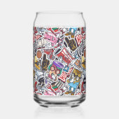 Aangepaste naam College Comics Patroon Blikvorm Glas (Voorkant)