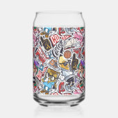 Aangepaste naam College Comics Patroon Blikvorm Glas (Achterkant)