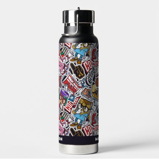 Aangepaste naam College Comics Patroon Waterfles (Rechts)