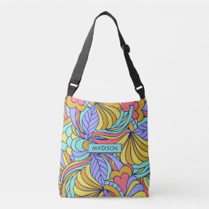 Aangepaste naam Colorful Doodles tassen