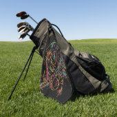 Aangepaste naam Colorful Jazz Player Golfhanddoek (Groen)