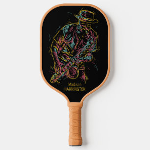 Aangepaste naam Colorful Jazz Player Pickleball Paddle