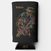 Aangepaste naam Colorful Jazz Player Seltzer Blikjeskoeler (Voorkant)