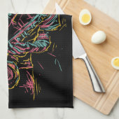 Aangepaste naam Colorful Jazz Player Theedoek (Quarter Fold)