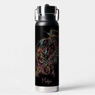 Aangepaste naam Colorful Jazz Player Waterfles