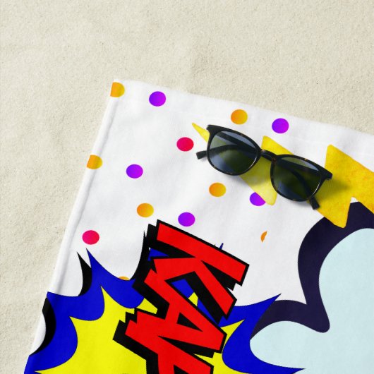 Aangepaste naam Comic Speech Bubbles op maat Strandlaken (In situ)