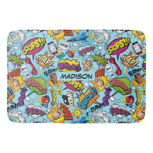 Aangepaste naam Comics Patroon Badmat (Voorkant)