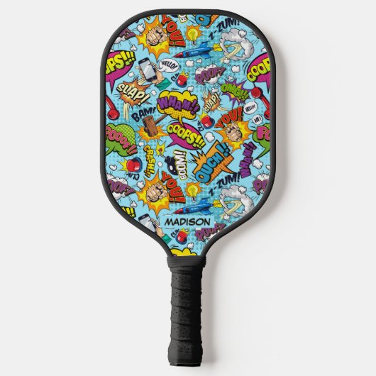 Aangepaste naam Comics Patroon Pickleball Paddle (Achterkant)