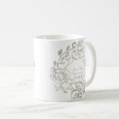 Aangepaste Naam Communie Bloemen Goud Koffiemok (Voorkant rechts)