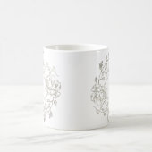 Aangepaste Naam Communie Bloemen Goud Koffiemok (Center)