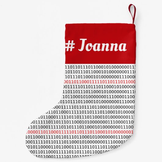 Aangepaste naam Computer Science Binary Stocking Kleine Kerstsok (Achterkant)