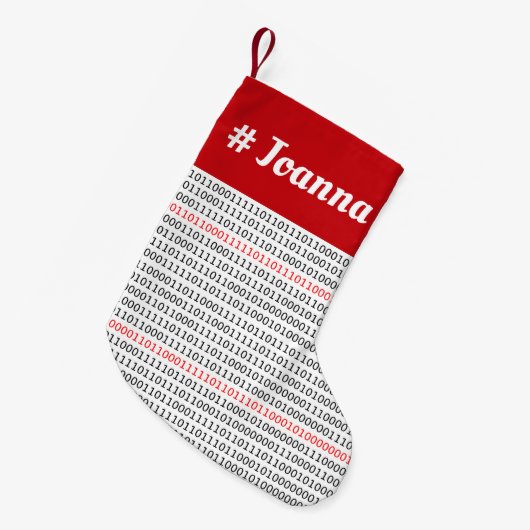 Aangepaste naam Computer Science Binary Stocking Kleine Kerstsok (Voorkant (Hangend))