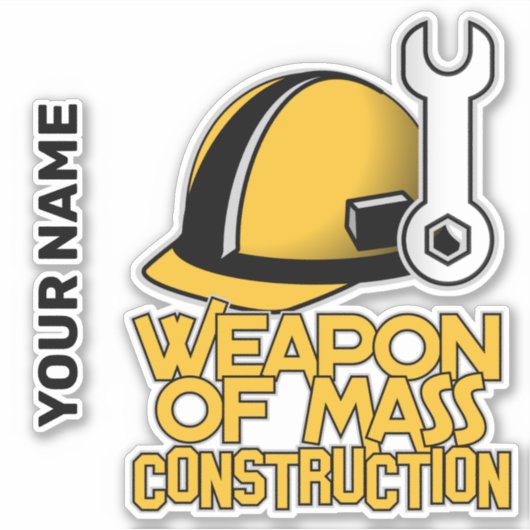 Aangepaste naam Constructie Sticker (Voorkant)