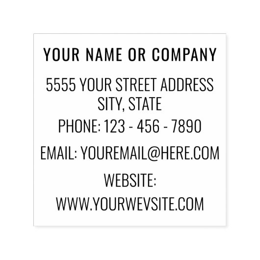 Aangepaste naam Contactgegevens Adres Zelfinkkend  Zelfinktende Stempel (Design)