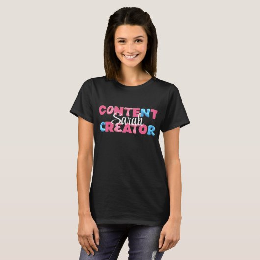 Aangepaste naam contentmaker t-shirt (Voorkant volledig)