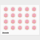 Aangepaste naam cookie roze streep keuken ronde sticker (Vel)