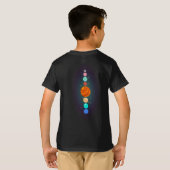 Aangepaste Naam Cool Astronaut Zonnestelsel Kinder T-shirt (Achterkant volledig)