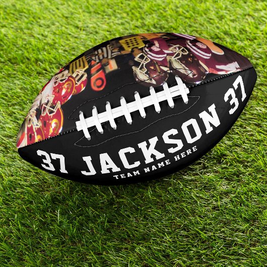 Aangepaste naam Cool Black en White Photo Team Num American Football