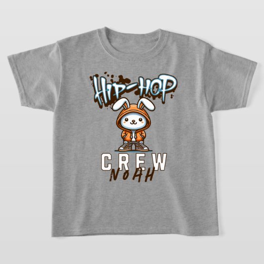 Aangepaste naam Cool Easter Hip-Hop Crew Rabbit T-shirt (Laagn)